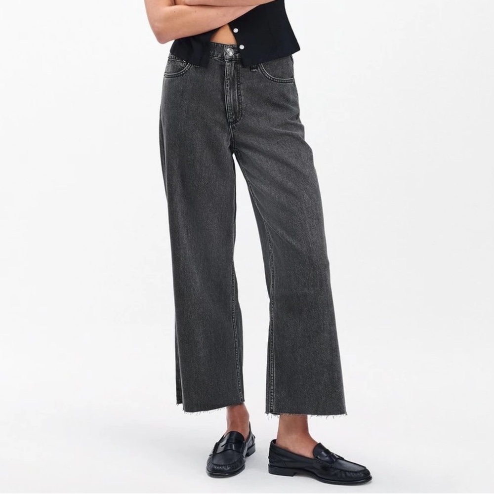 Rag & Bone Andi Ankle Wide-Leg Jean, Charcoal